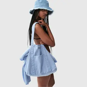 GAP Vintage Logo Tote Bag Unisex – Large Canvas Shoulder Bag, Casual Streetwear, Everyday Carry, School Work Travel Bag
