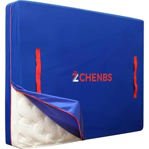 Queen Mattress Storage Bag for Moving with 12 Reinforced Handles & Strong Zipper, Heavy-Duty Waterproof Reusable Mattress Cover Bed Protector Moving Supplies Blue
