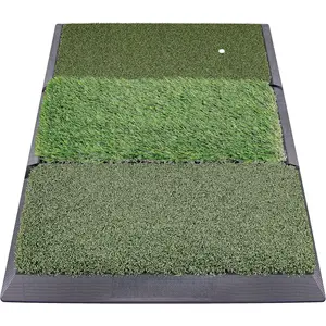 Professional Tri-Turf Golf Hitting Mat | Heavy Duty Rubber Backing Practice Mat Ideal for Indoor and Outdoor