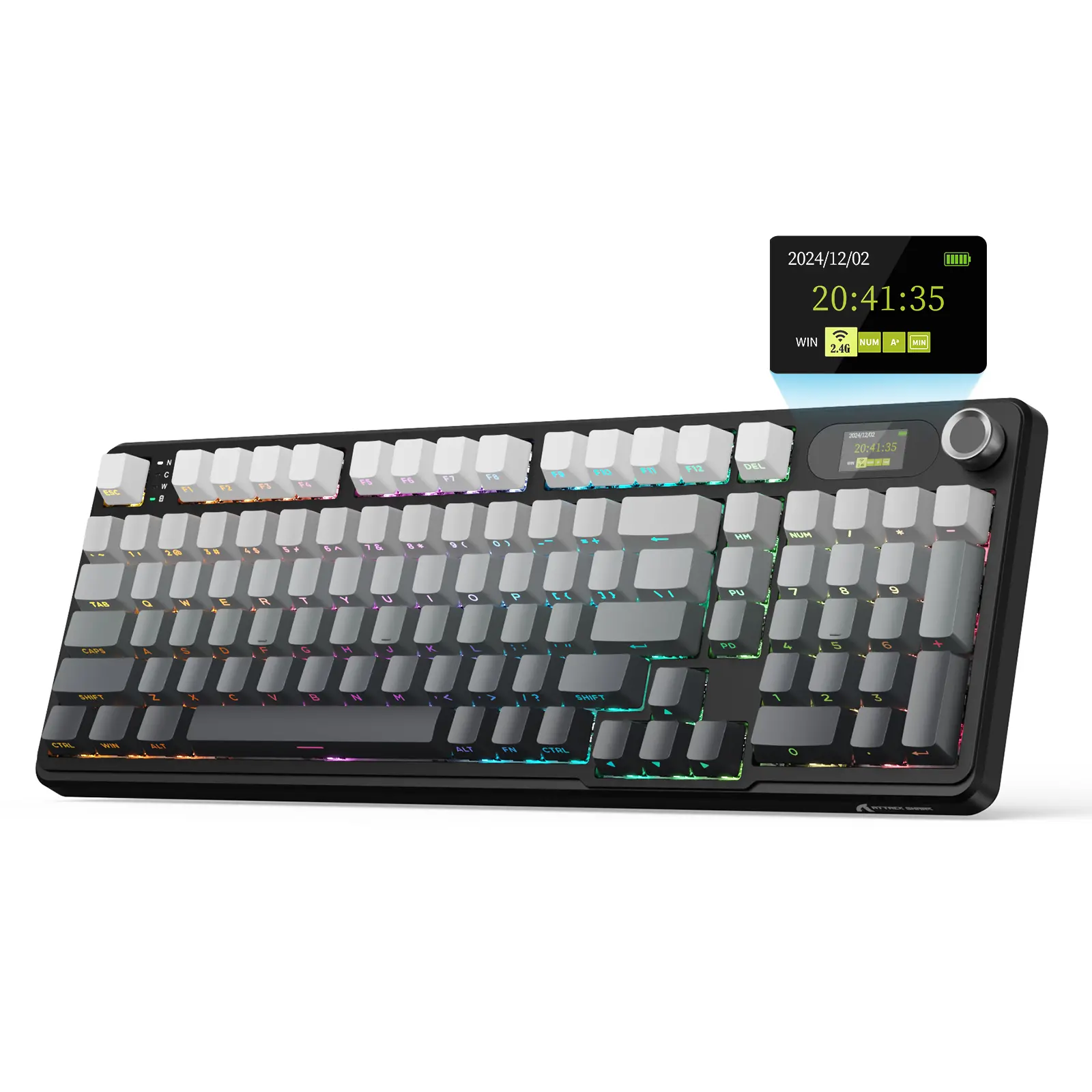ATTACK SHARK X98PRO Wireless Mechanical Gaming Keyboard - 2.4GHz/USB-C/BT5.0 Connectivity, Gasket Mount, Hot Swappable, Side-Printed PBT Keycaps, Customizable for PC