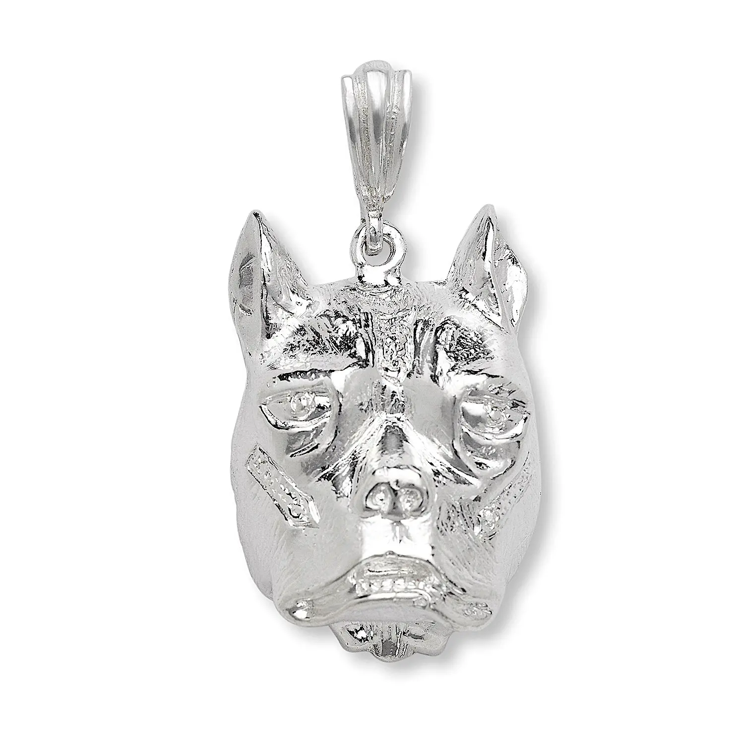BETTER JEWELRY Pit Bull Necklace Pendant in .925 Sterling Silver, Vintage Statement Jewelry Handmade in Brooklyn, Gift for Dog Lovers, Gift Idea, Lightweight