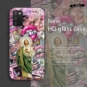 Suitable for [Galaxy A03s] New stylish high quality glass protective case affordable anti-drop anti-fingerprint-888