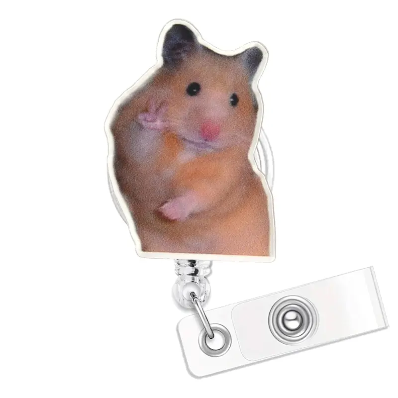 Hamster Badge Reel | Badge Reels Retractable | Badge Reel | Badge Accessories | Medical ID Badge | Nursing Badge Reel | Nurse Badge Reel | Funny Badge Holder | ID Card Holder | Funny Gift | Cute Hamster | Name Tag (Retractable Belt clip)