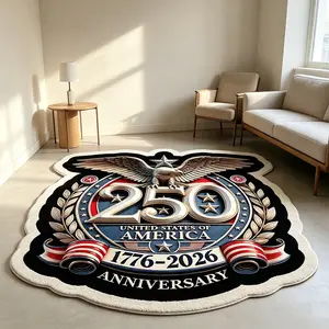 250th Anniversary of the United States Founding Alien Carpet Eagle Emblem Flocked Floor Mat Anti-Slip Durable Living Room Study Decorative Pad Retro Memorial Atmosphere Mat Suitable for American/Retro Style Home Decor