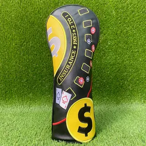 Creative Golf Club Headcovers, Poker  Dollar Patterns, Wear  Resistant Material, Multi  Size Compatible, Top  Choice Golf Accessories