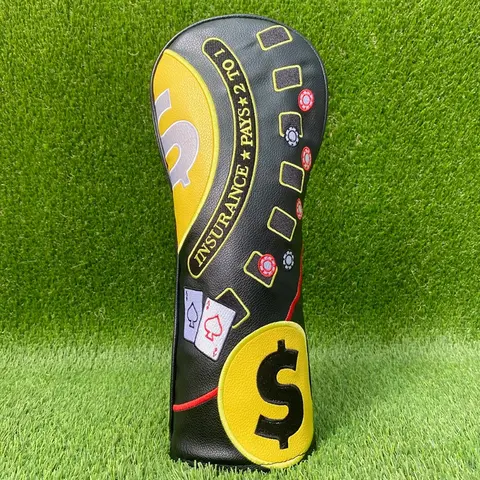 Creative Golf Club Headcovers, Poker Dollar Patterns, Wear Resistant Material, Multi Size Compatible, Top Choice Golf Accessories, Golf Gear