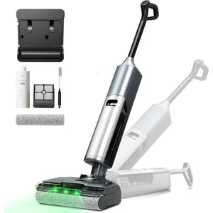 Wet Dry Vacuum Cleaner,Cordless Vacuum Mop Combo with Self-Cleaning,All in one Floor Cleaner Machine for Hard Floor,45kPa Suction 75 Mins Runtime Anti-Tangle,LED Light,180 °   Lay-Flat,Self Propelled