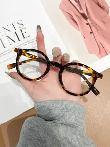 Simple Anti-blue Light Tortoiseshell Eyeglasses for Everyday Use, Basic Flat Frame Fashion Eyeglasses for Women & Men, Work, Daily Clothing Decor, Student Daily Use, Trendy Casual Eyeglasses, Stylish Glasses, Stylish Trendy Eyewear