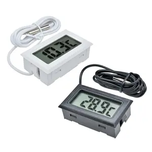 Digital Temperature Meter, 1 Count Electronic Digital LCD Display Temperature Meter with Waterproof Probe, Temperature Measuring Instrument for Home & Office