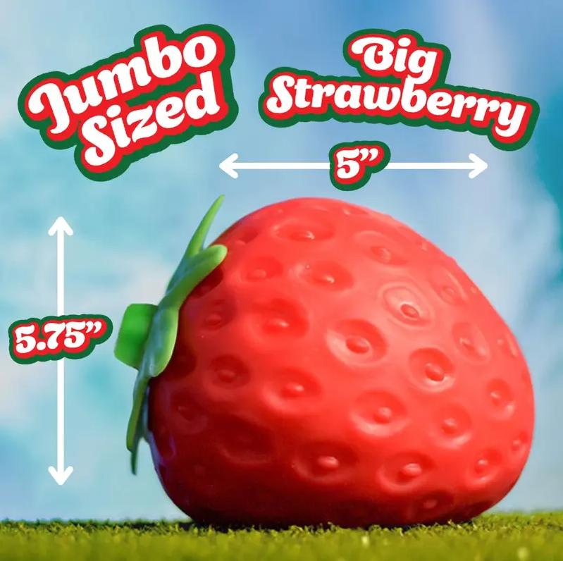 Toymendous Squeeze Strawberry - Extra Large 5 Squishy Stress Ball for Adults & Kids 3+ - Fruity Fidget Toy for Stress Relief & Sensory Play - Safe & Durable Non-Toxic Material Toymendous Squeeze Strawberry - Extra Large 5 Squishy Stress Ball for Adults & Kids 3+ - Fruity Fidget Toy for Stress Relief & Sensory Play - Safe & Durable Non-Toxic Material