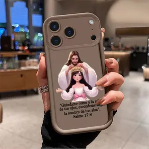 Jesus Crown Christian iPhone Case Psalm 17:8 Bible Verse Aesthetic Protective Phone Cover for iPhone 17 16 15 14 13 12 Pro Max Plus Air Mini