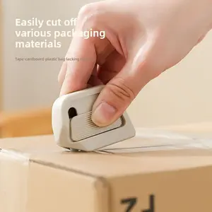 2pcs Automatic Retractable Box Cutter, Cardboard Cutter, Ergonomic Non-Slip Grip, Sharp Blades, Heavy-Duty Manual Tool, Portable, Office, Home Use