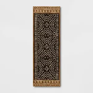 2'4"x7' Global Runner Rug Black/Tan - Threshold