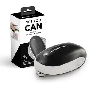 -To-Go Electric Can Opener:  , Auto Stop, Smooth Edge, Lid Lift, Safety, Automatic, , Cordless,  Operated,  Appliance for Senior with  (White)