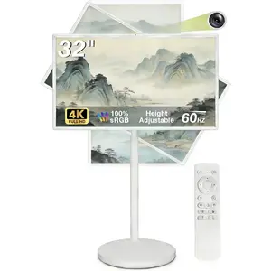32" Portable Touchscreen Smart TV, Full HD 1080p, Android 13, 8GB RAM 128GB Storage, Built-in Camera, 10W Speakers, 10000mAh Battery, Rotating Screen, Adjustable Stand
