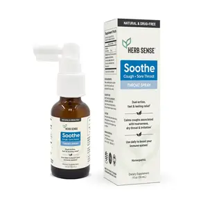 Herb Sense Throat Comfort Spray | Cooling & Soothing with Slippery Elm, Echinacea & Chamomile | Natural Extracts (1 fl oz)