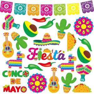 Fancy Land Mexican Fiesta Bulletin Board Decoration Cinco De Mayo Cutouts Fiesta Classroom Bulletin Board Set