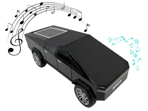 WS-699 Solor Charging Cybertruck Portable Bluetooth TWS Pairing FM Indoor Outdoor Party Birthday Gift - Black