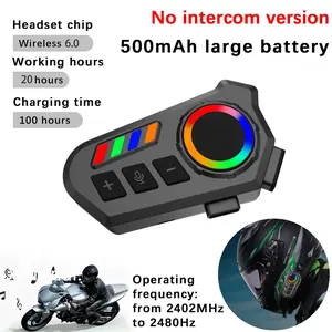 K06a Wireless Motorcycle Helmet Earphones, Noise Reduction, Intelligent Voice, Atmosphere Light, Music/call Hands-Free, Enhance Riding Experience