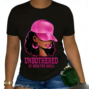 Cotton African American Afro Queen Sassy Black Woman Unbothered T-Shirt T-Shirt For Men And Women
