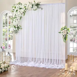 Transparent Curtain Set, Multi-Functional Photo Background, Wedding Arched Backdrop, Perfect for Wedding Parties, Baptism, Birthday, Wedding Party Backdrop, Polyester Blend