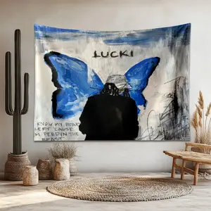 LUCKI Butterfly Christmas & Halloween Decor, Perfect Holiday Gift Tapestry - Party Wall Art, Living Room Landscape Decor, Animal Print Fabric Wall Hanging, Indoor Polyester Wall Tapestry, Home Decor