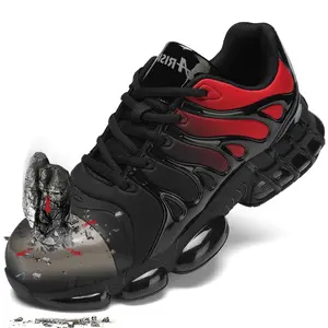 Steel Toe Shoes for Men Women Lightweight Comfortable Slip Resistant Safety Work Sneakers Cushion Puncture Proof Shoes Indestructible Shoe