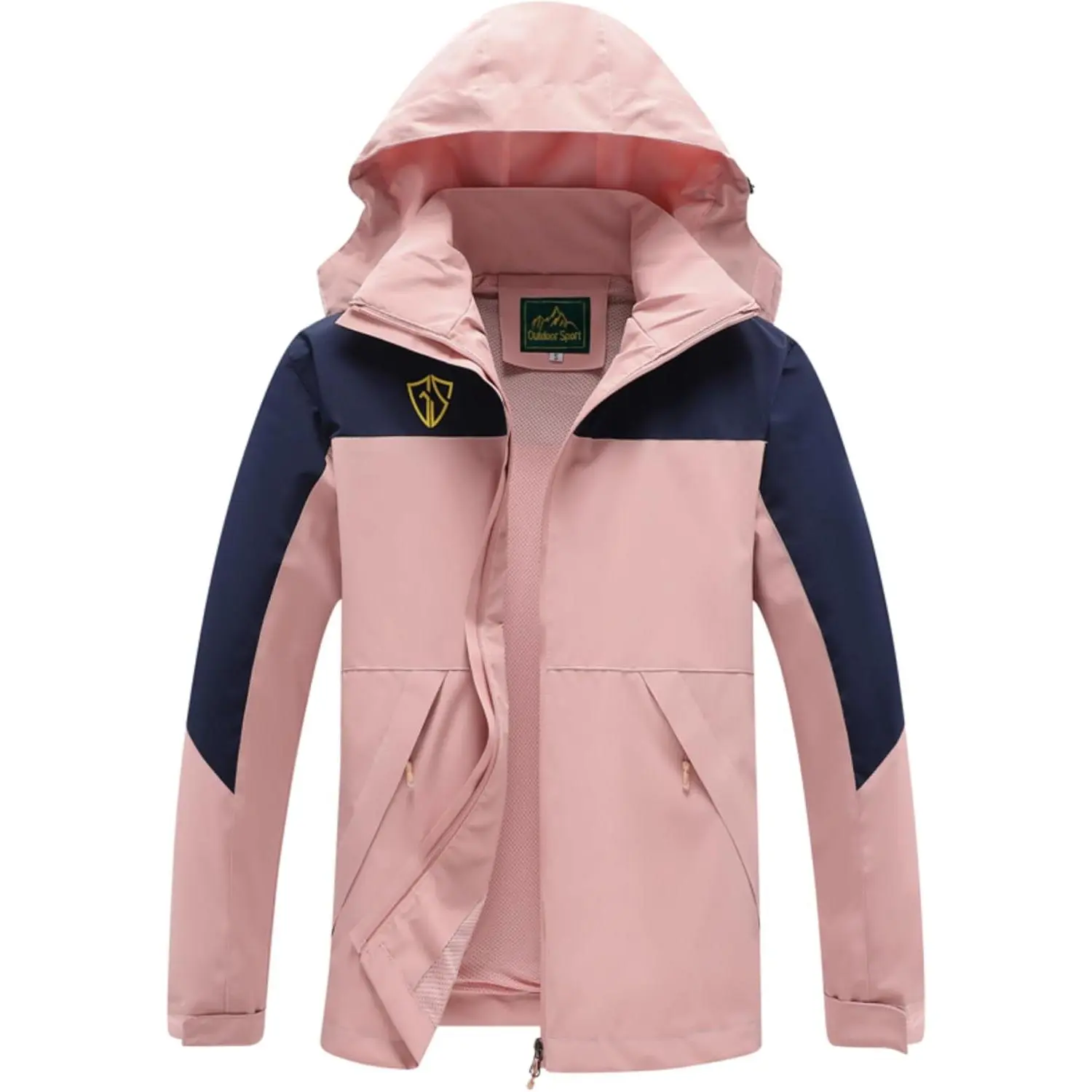 Women's Polyester Waterproof Lightweight Packable Long Sleeve Rain Coat - Casual Outdoor Hooded Windbreaker with Adjustable Zipper, Mesh Fabric, Breathable, Raincoat, Zipper Pockets, Sportswear, Mother's Day, Graduation Season, Foldable, Jacket, Tops, Act