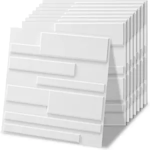 Aadesh PVC Plastic 3D Wall Panels, Waterproof and Fire-Resistant, 11.8x11.8 Inches, Ideal for Living Rooms, Bedrooms, Hotels, Offices