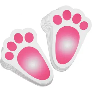 Easter Bunny Footprint Rabbit Feet for Easter Party Game Egg Hunt Game 18 x 12cm (40 Pieces)