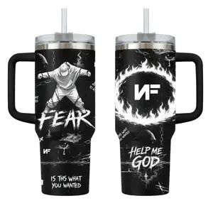 NF Hope Tour 2026 Tumbler 20oz 40oz, Dark Rap Music FEAR Graphic Cup, Help Me God Black Aesthetic Travel Mug, NF Inspired Stainless Steel Tumbler, Emotional Hip Hop Drinkware, Rap Fan Gift, Music Lover Mug