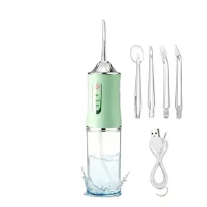 Rechargeable Water Flosser & Oral Irrigator for Plaque Removal & Gum Health, Cordless & Portable with 4 Nozzles for Adults