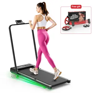 [Free gift Arm Exercise Trainer] SummerVibes Akluer Walking Pad,Foldable Handle Bar, large-area rubber running belt,Top speed reaches 4MPH ,Remote Control for Remote Adjustment