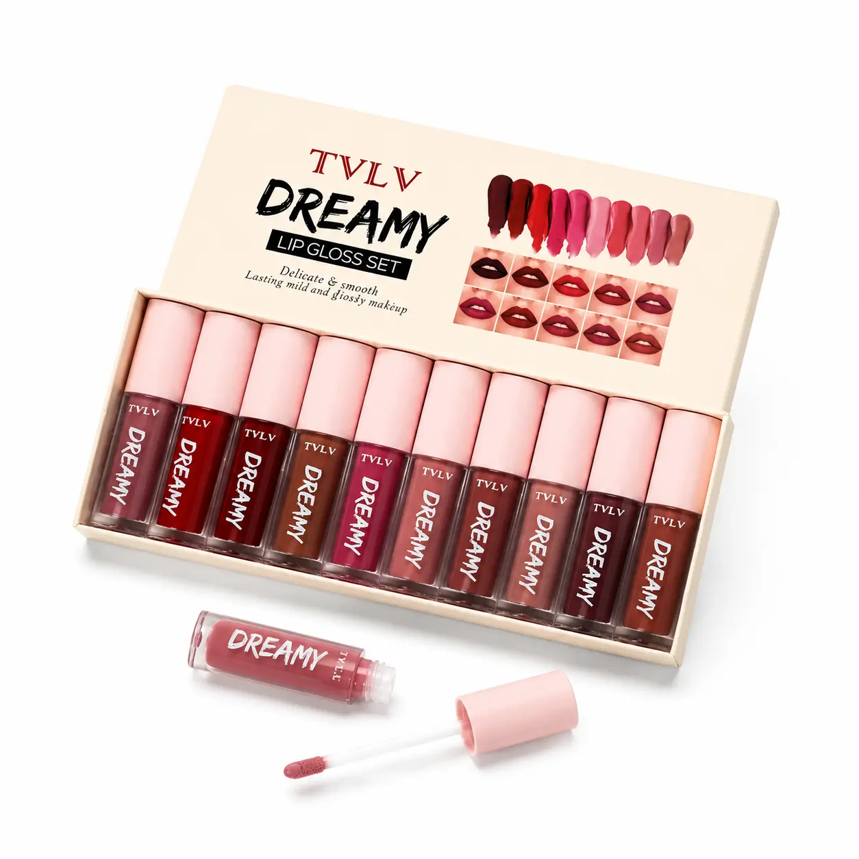 10 Colors TVLV Dreamy Matte Liquid Lip Gloss Set Waterproof Longwear Lipstick Gift Kit Lip Products Makeup Long Lasting Matte