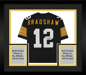 Framed Terry Bradshaw Pittsburgh Steelers Autographed Black Mitchell & Ness Authentic Jersey with "HOF 89" Inscription - Fanatics Authentic Certified