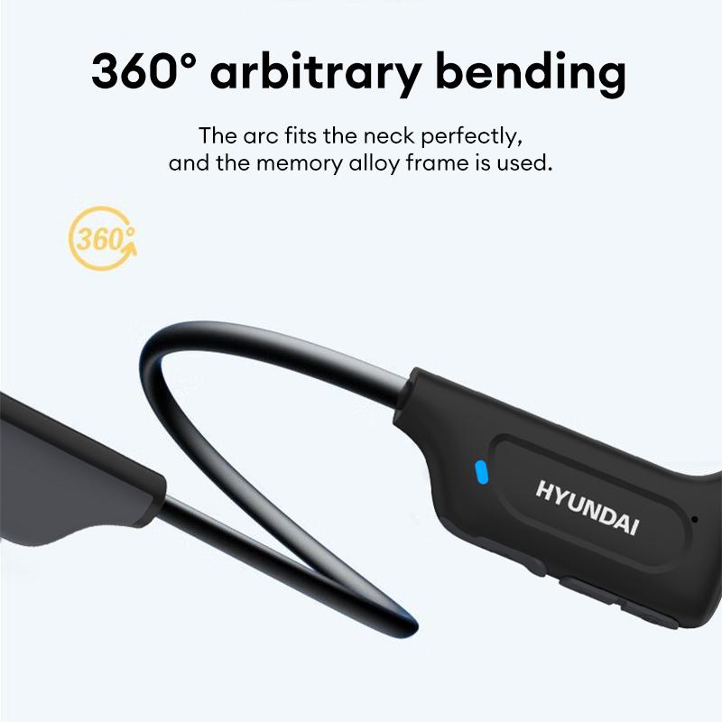 HYUNDAI G06 Bone Conduction Neckband Wireless Earphones with Bluetooth 5.4, Enhanced Surround Sound, 360° Flexible Bending, Lightweight & Comfortable Fit, Ultra-Long Battery Life, Wireless Headphones for Music, Calls & Sports