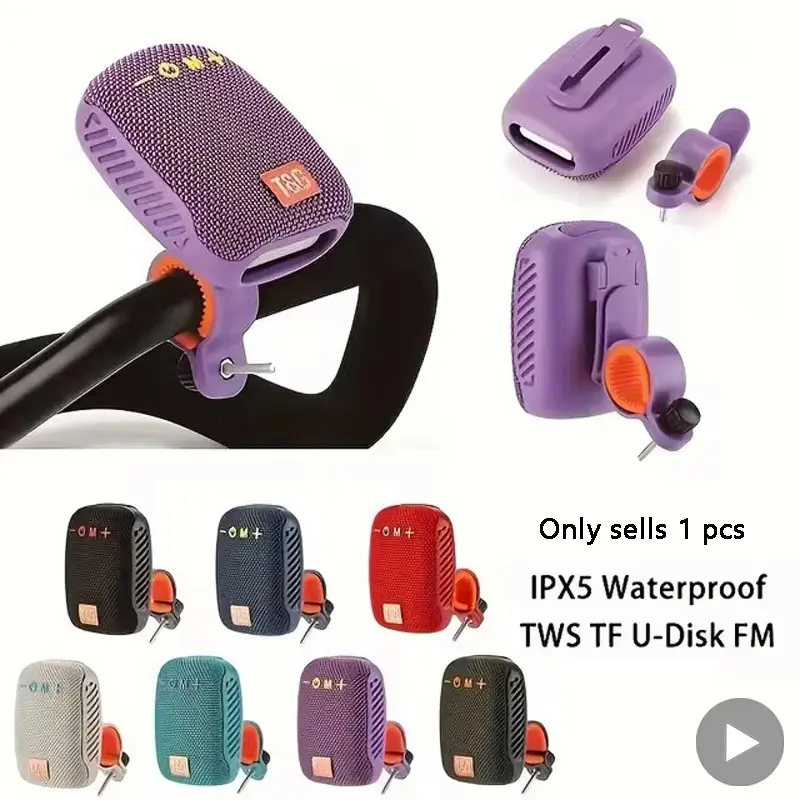 T&G Portable Multifunctional Wireless Speaker, Rechargeable Waterproof Speaker with Handlebar Mount, Outdoor Bluetooth-compatible Speaker for Cycling, Hiking, Camping, Audio, Stereo