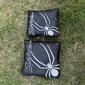 Spider Embroidered Golf Putter Cover, Waterproof & Wear-Resistant Design, Durable PU Material, Perfect for Golf Clubs Protection