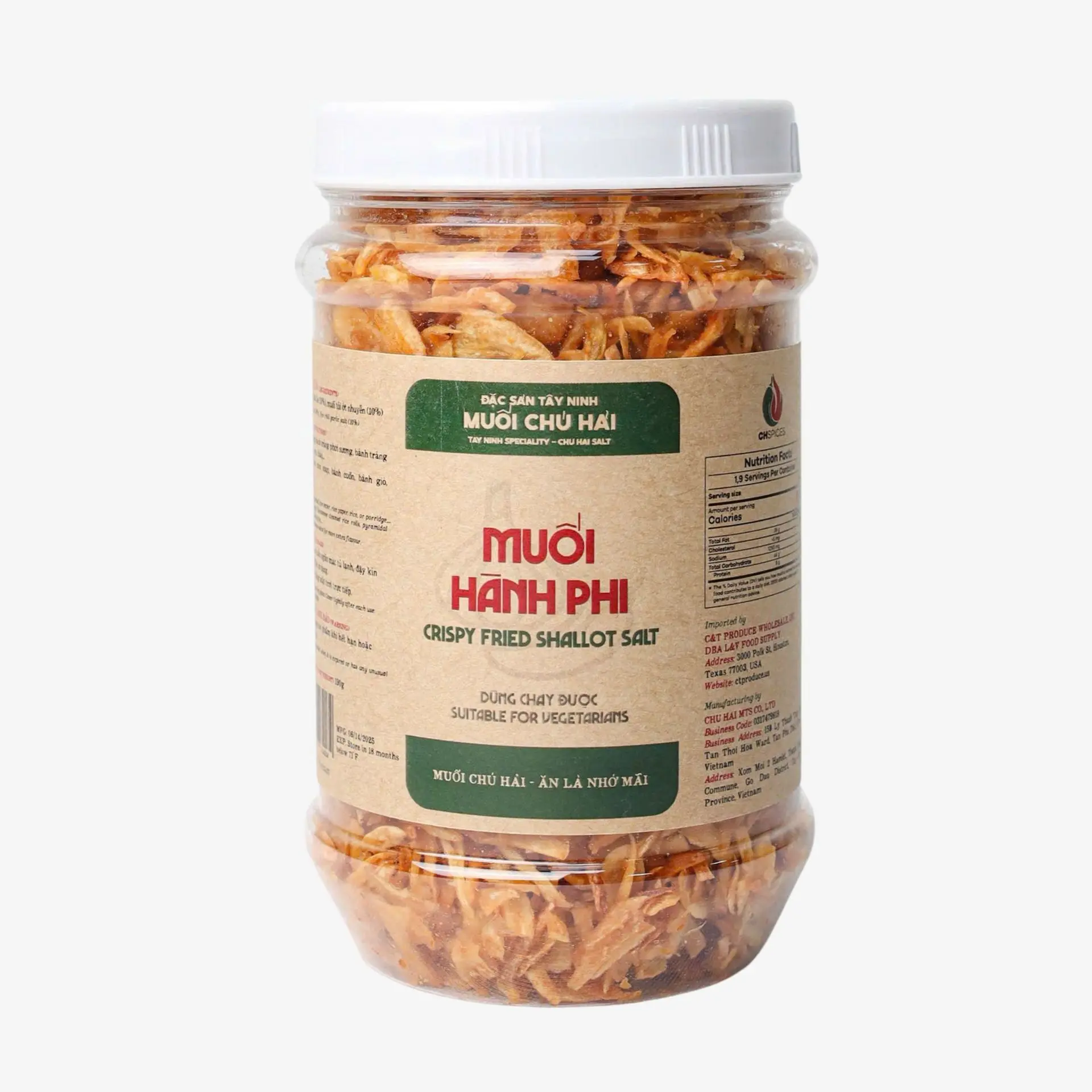 [Chu Hai] Traditional Fried Fresh Shallots - 190g Salted Crispy Onions, Asian Salty Brand Snacks, Oil-Infused Traditional Seasonings, Vietnamese Rice Cooking Essential, Ready-to-Use, Asian Snacks