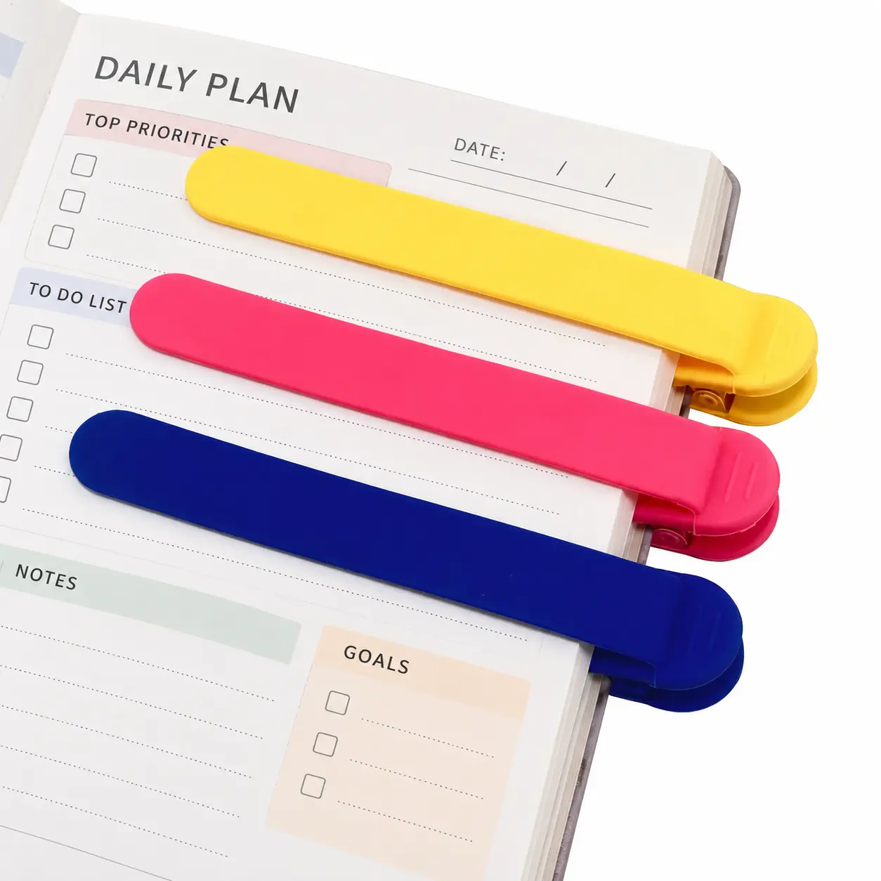 Automatic Page-Follow Bookmark Clips, Silicone Reading Bookmarks with Metal Spring Clip, Reusable Page Markers for Books, Textbooks, Journals and Planners, Reading Accessories for Students and Book Lovers
