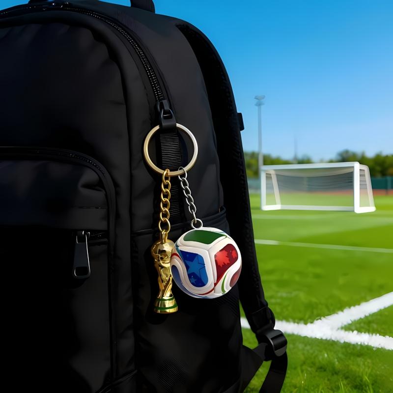 Soccer Trophy Keychain Set, Sports Fan Souvenir Accessories, Ideal Holiday Decor & Party Supplies for Celebrations