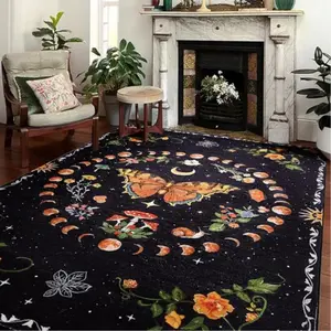 Vintage Butterfly & Flower Pattern Carpet, 1 Count Non-slip Soft Floor Mat, Decorative Boho Floral Area Rug, Flower Pattern Rugs for Home Living Room Bedroom Study Room