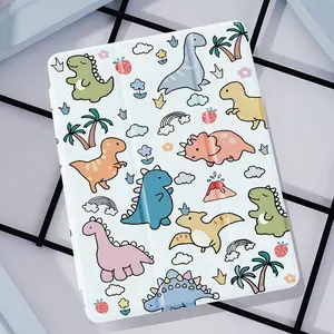 Cute Cartoon Dinosaur Tri-Fold Flip Tablet Case for iPad 10th/11th Gen, 10.2-inch, Pro 11-inch & Galaxy Tab S9 FE+ 12.4-inch. Built-in Stylus Slot, Auto Sleep/Wake, Anti-Slip Shockproof Stand Cover, Multiple Styles, Ideal Festive & Christmas Gift for All.