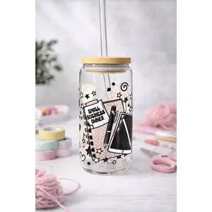 Small Business Owner Glass Cup 🖤✨