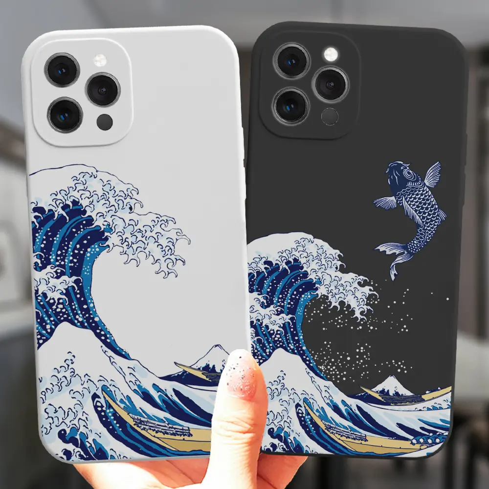 The Great Wave Off Kanagawa Pattern Phone Case,Cute Decorative Phone Protector Cover,Phone Accessories Compatible with iPhone 11 12 13 14 15 16 17 Pro Max