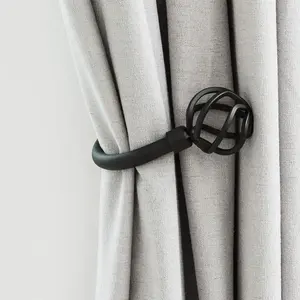 Handmade Metal Curtain Holdbacks 2 count, Decoration Matt Black Curtain Tie  Hooks for Wall, Heavy Duty Side Holders Tiebacks Accessories for Drapes Drapery Window