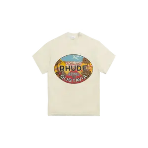 Rhude Hotel De Gustavia Cream T-Shirt