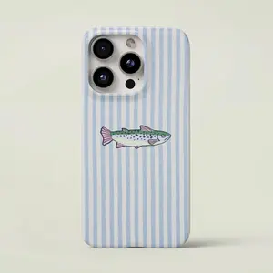 Retro Striped Sardine Phone Case, Cute Fishes Tough Phone Case, Mediterranean Fish Phone Cover