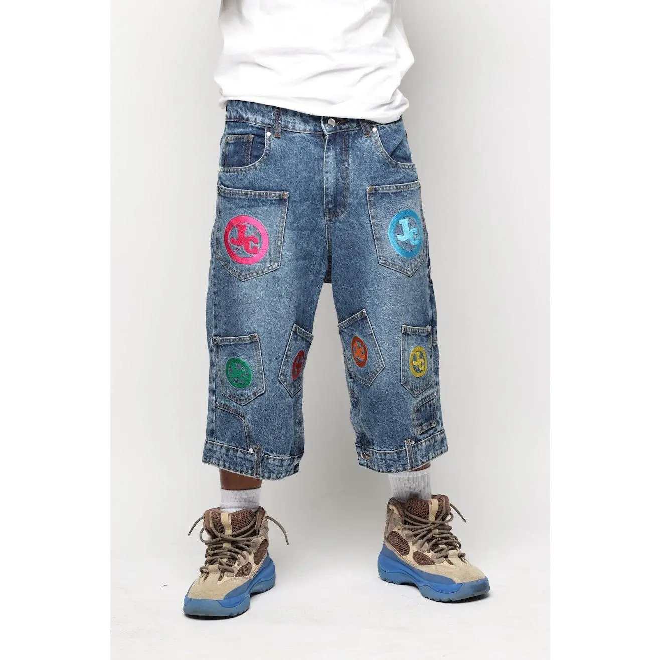 JADED DEMIM POCKET JORTS
