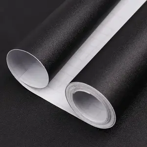 Black Peel and Stick Wallpaper, 15.7 X 748 inches Renter Friendly Wallpaper, Vinyl PVC Removable Wall Paper, Self-Adhesive Wall Sticker Decoration for Counter Furniture Cabinet and Room